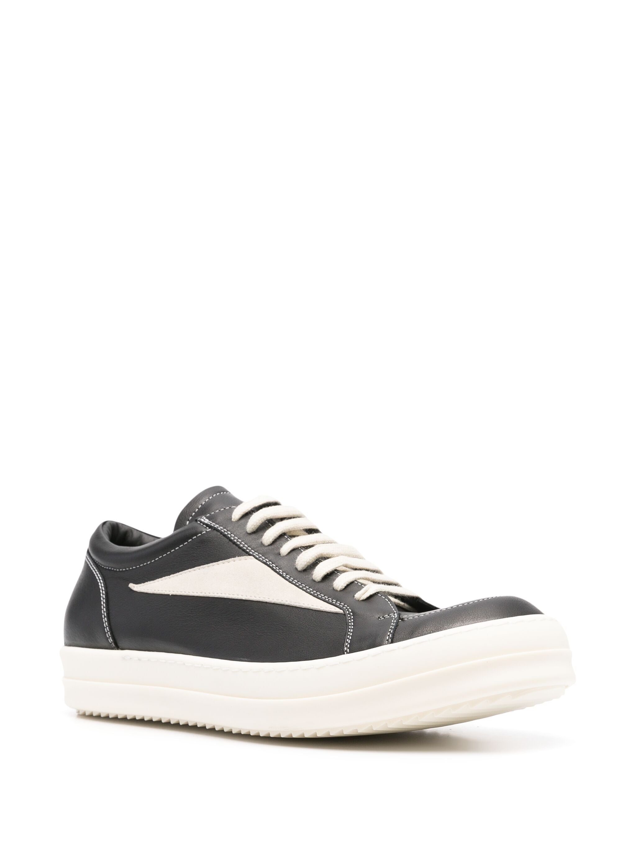 Rick Owens Porterville Vintage Black/Milk Leather Low Sneakers