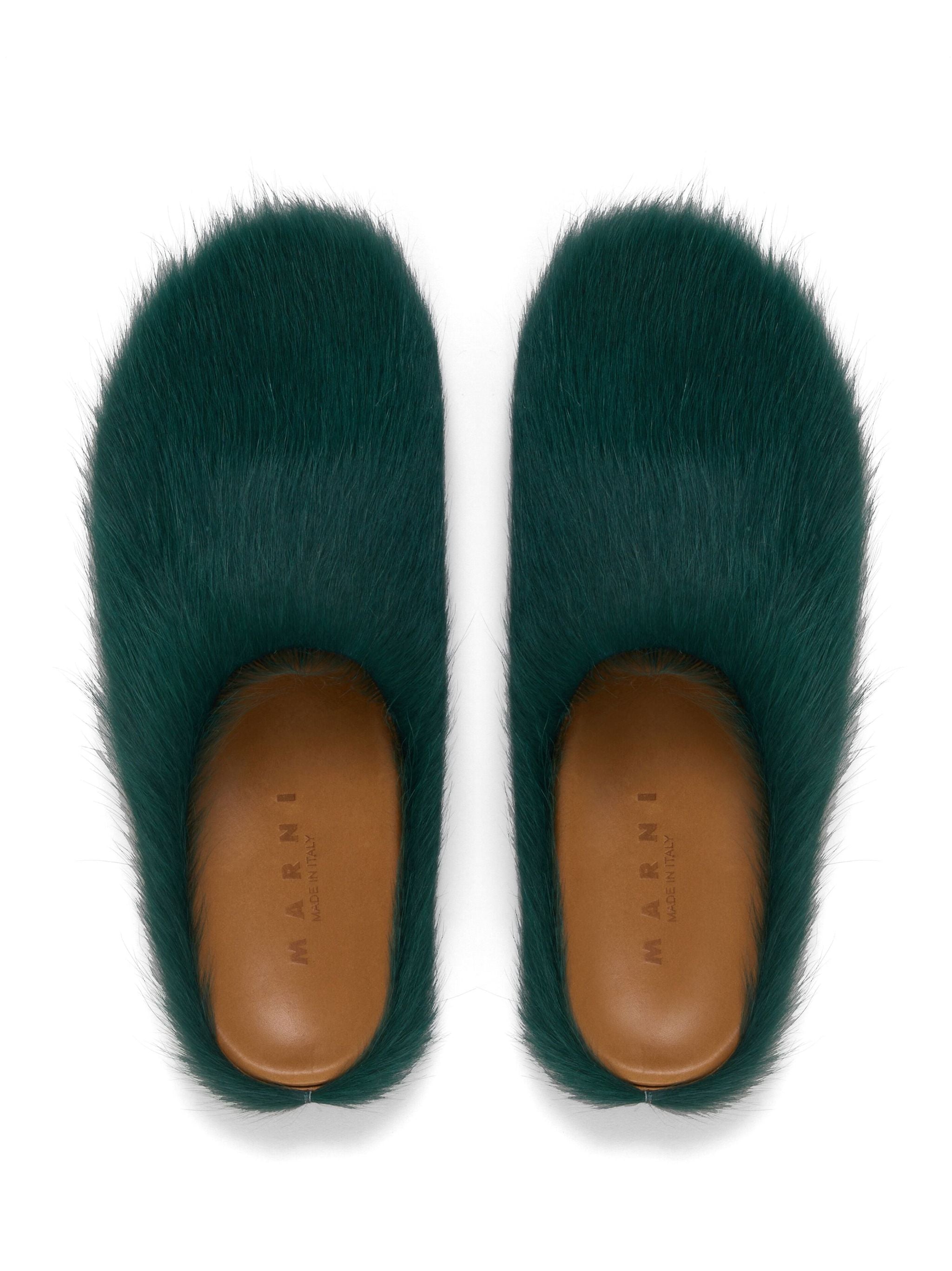 Marni Fussbett Sabot Calf Hair (Green)