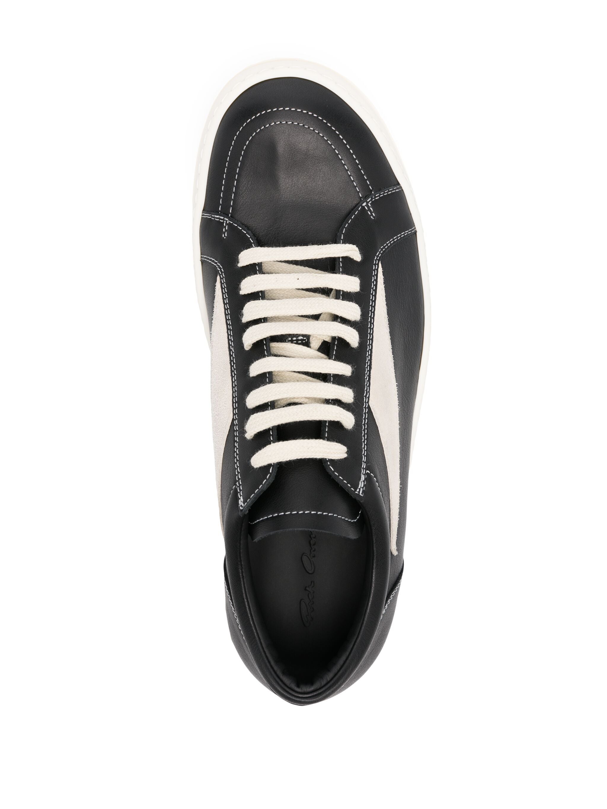 Rick Owens Porterville Vintage Black/Milk Leather Low Sneakers