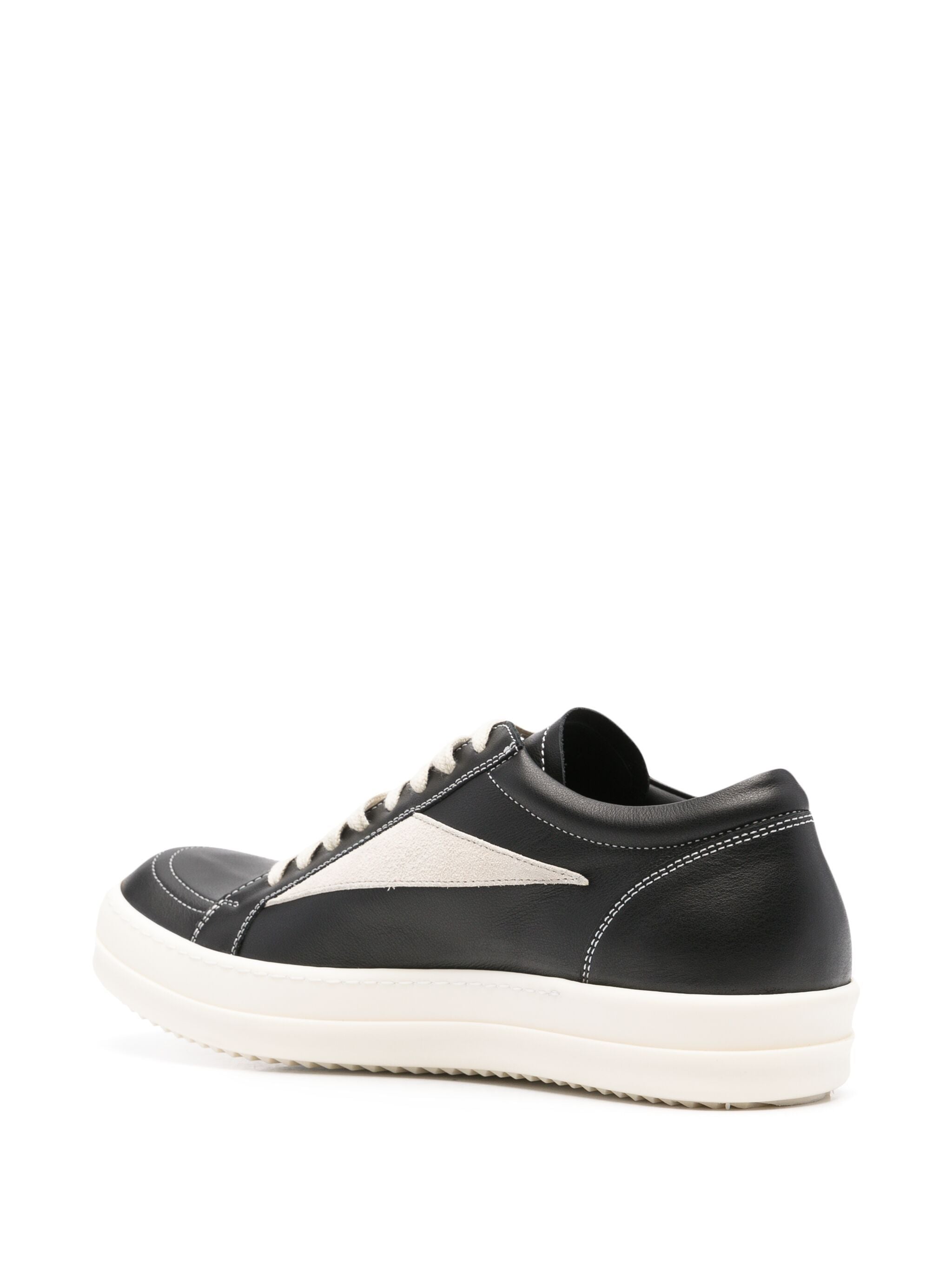 Rick Owens Porterville Vintage Black/Milk Leather Low Sneakers
