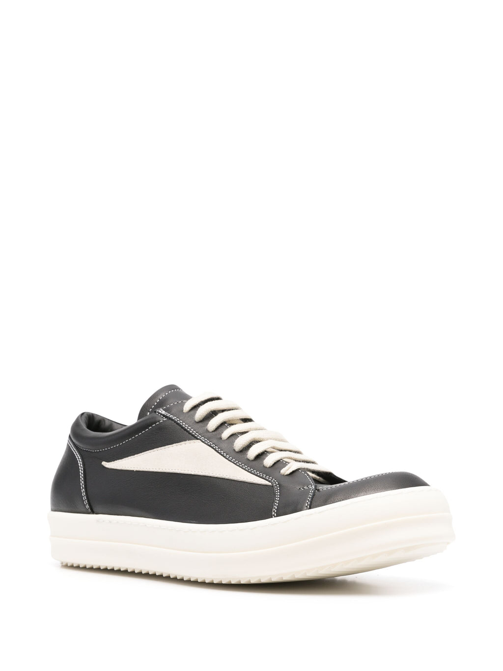 Rick Owens Porterville Vintage Black/Milk Leather Low Sneakers
