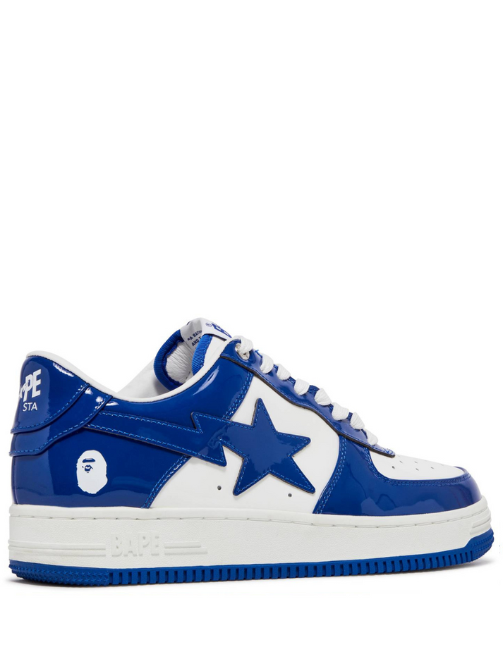 A Bathing Ape Bape Sta Patent Leather White Blue Sneaker